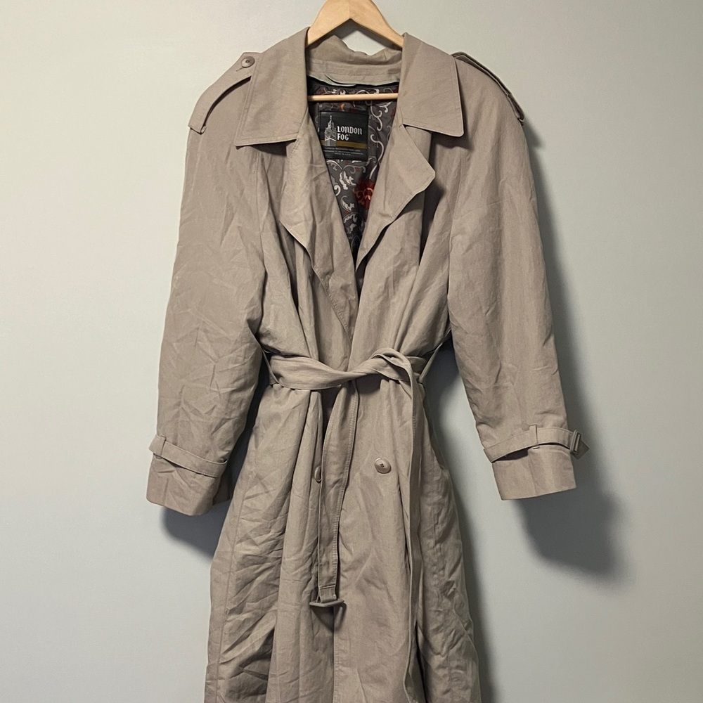 London Fog vintage Wamsutta Trench Jacket Coat with Belt L/XL